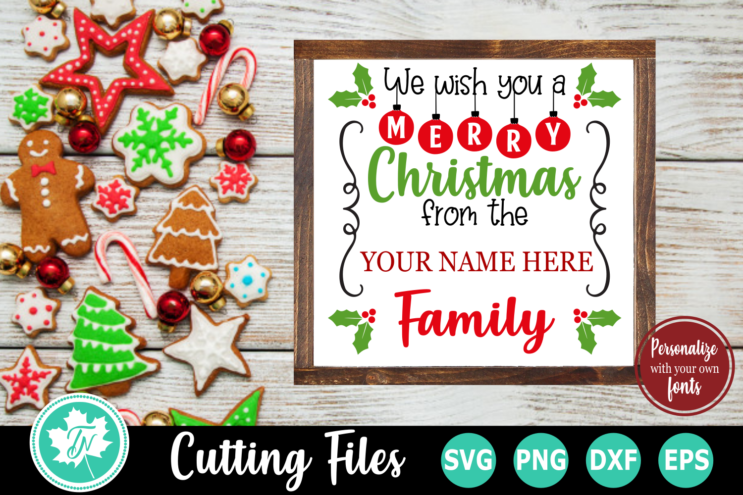 Christmas Family Name Sign - A Christmas SVG Cut File