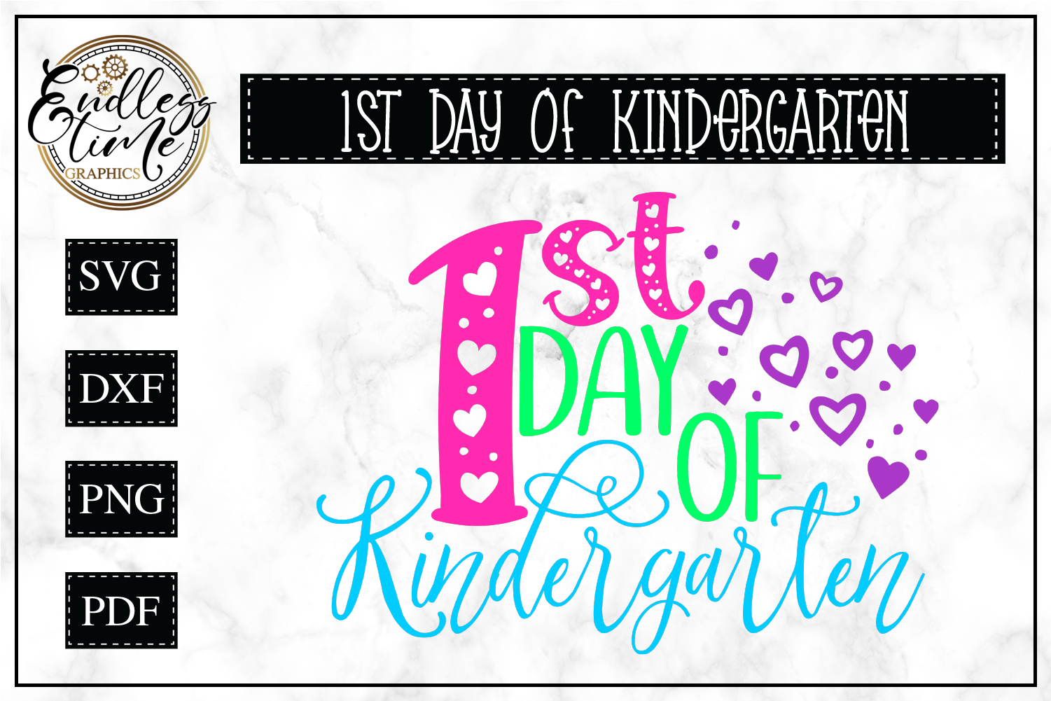 1st Day of Kindergarten - Back to School SVG Cut File (26929) | Cut ...