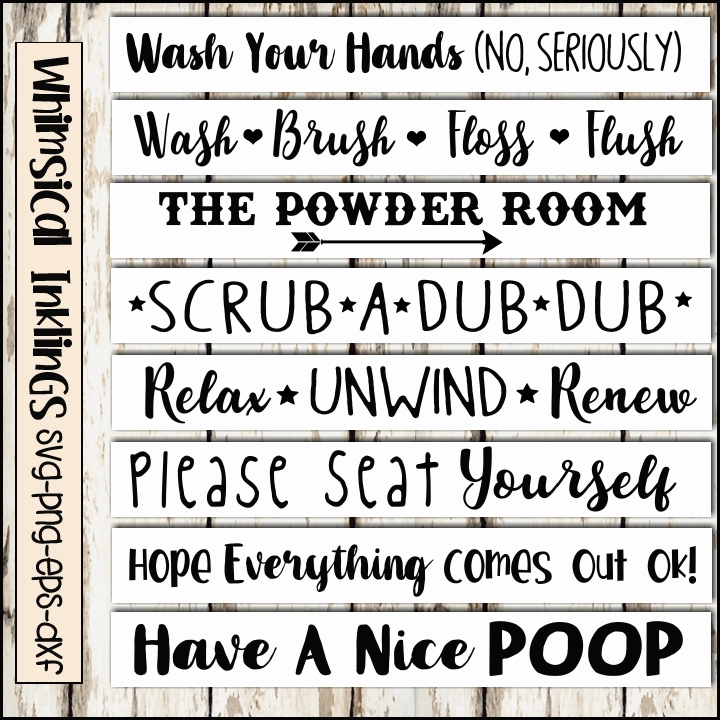 Free Use Bathroom Sign SVG