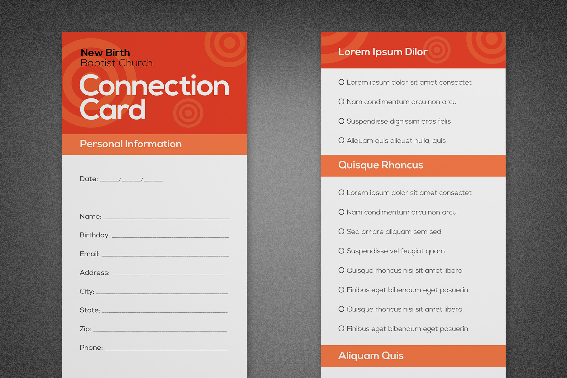 Core Church Connection Card Template