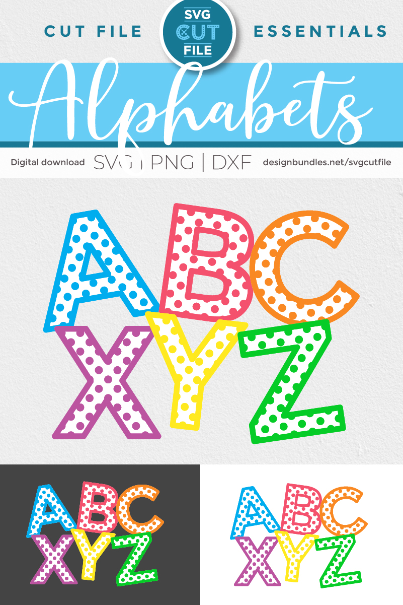 Polka Dot Letters Svg, Polka Dot Alphabet Svg, Rainbow Svg (537314 ...