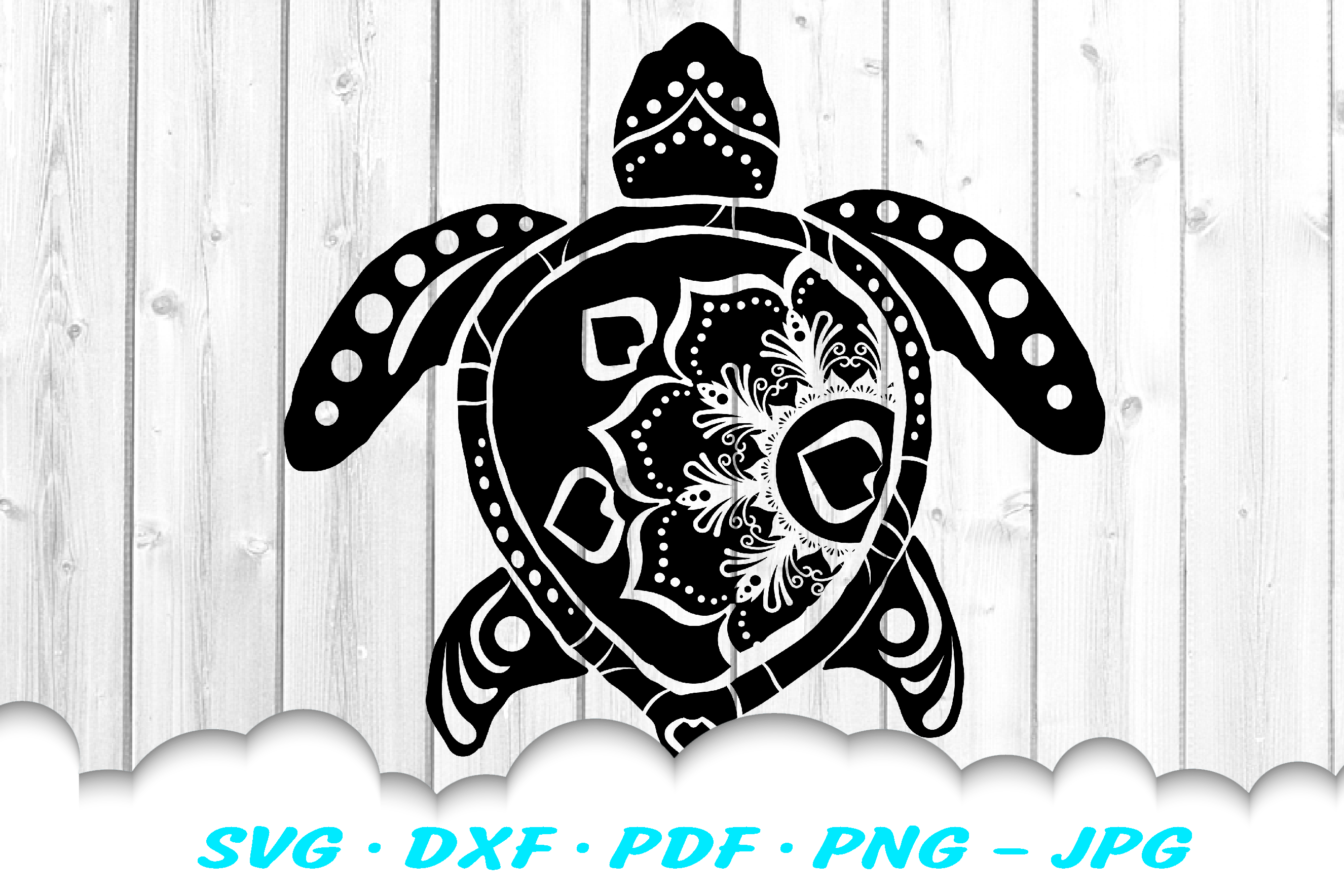 Mandala Sea Turtle SVG DXF Cut Files Bundle (407720 ...