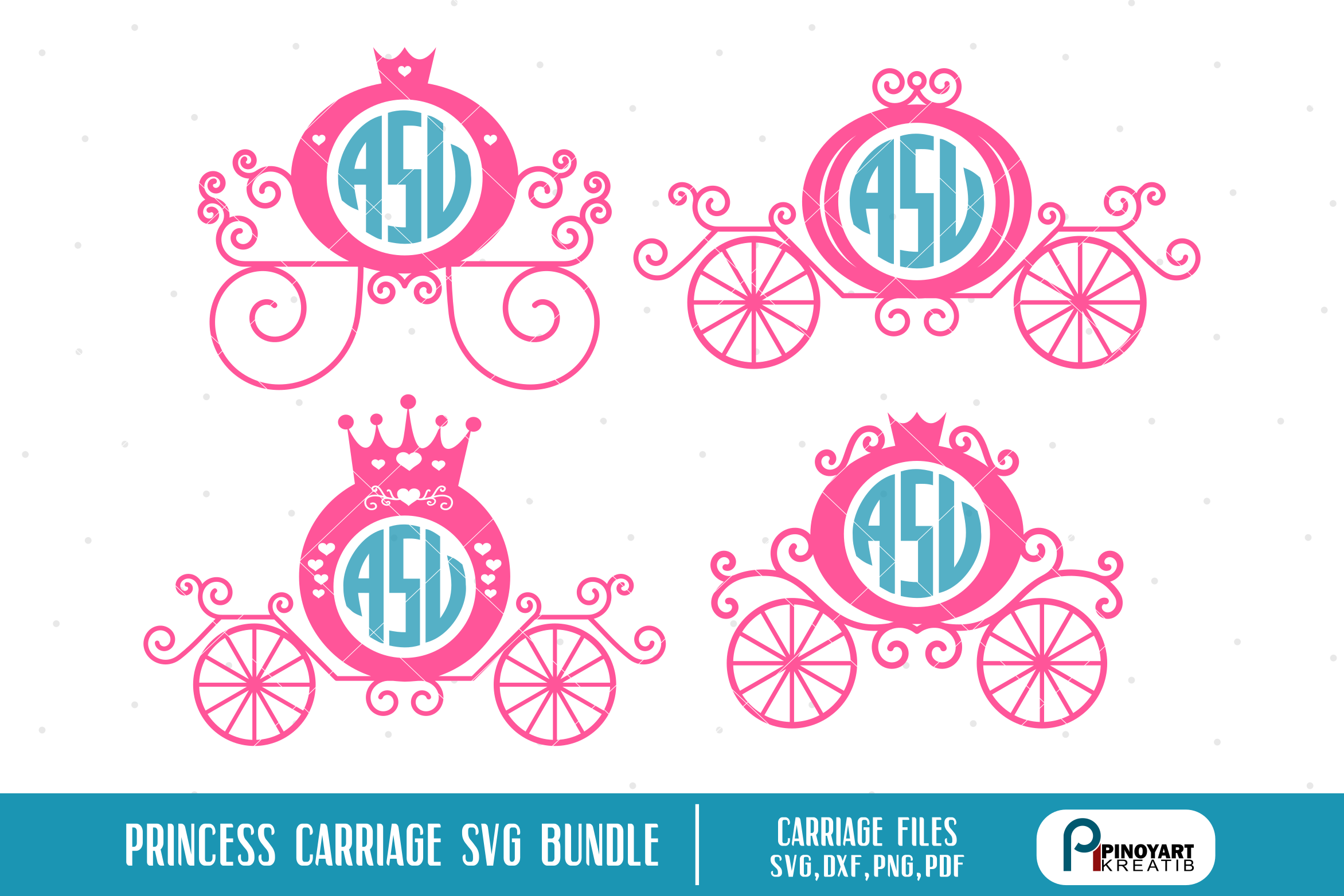 Princess Carriage SVG Bundle - princess vector files