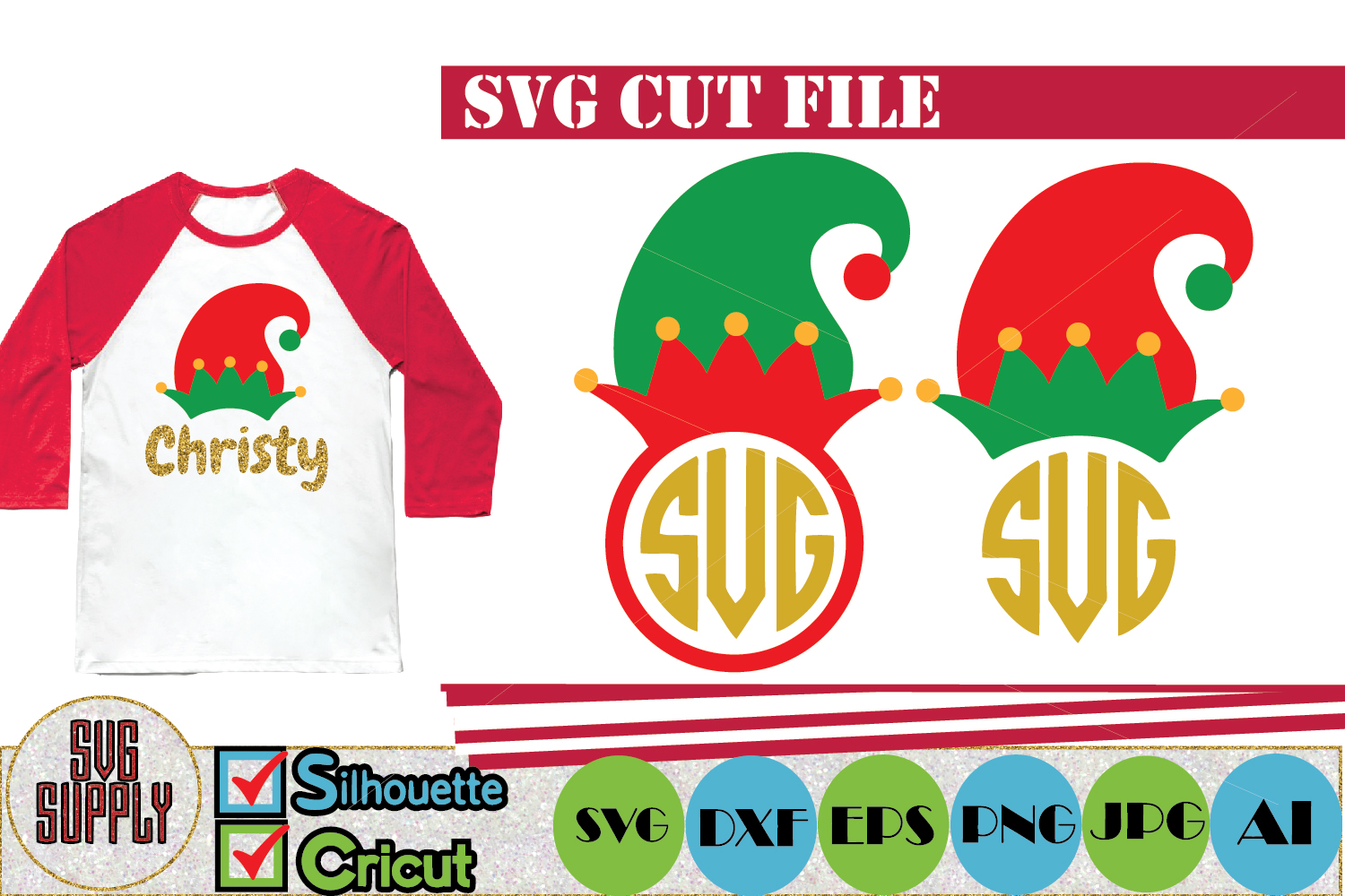 Download Elf Hat SVG Cut File