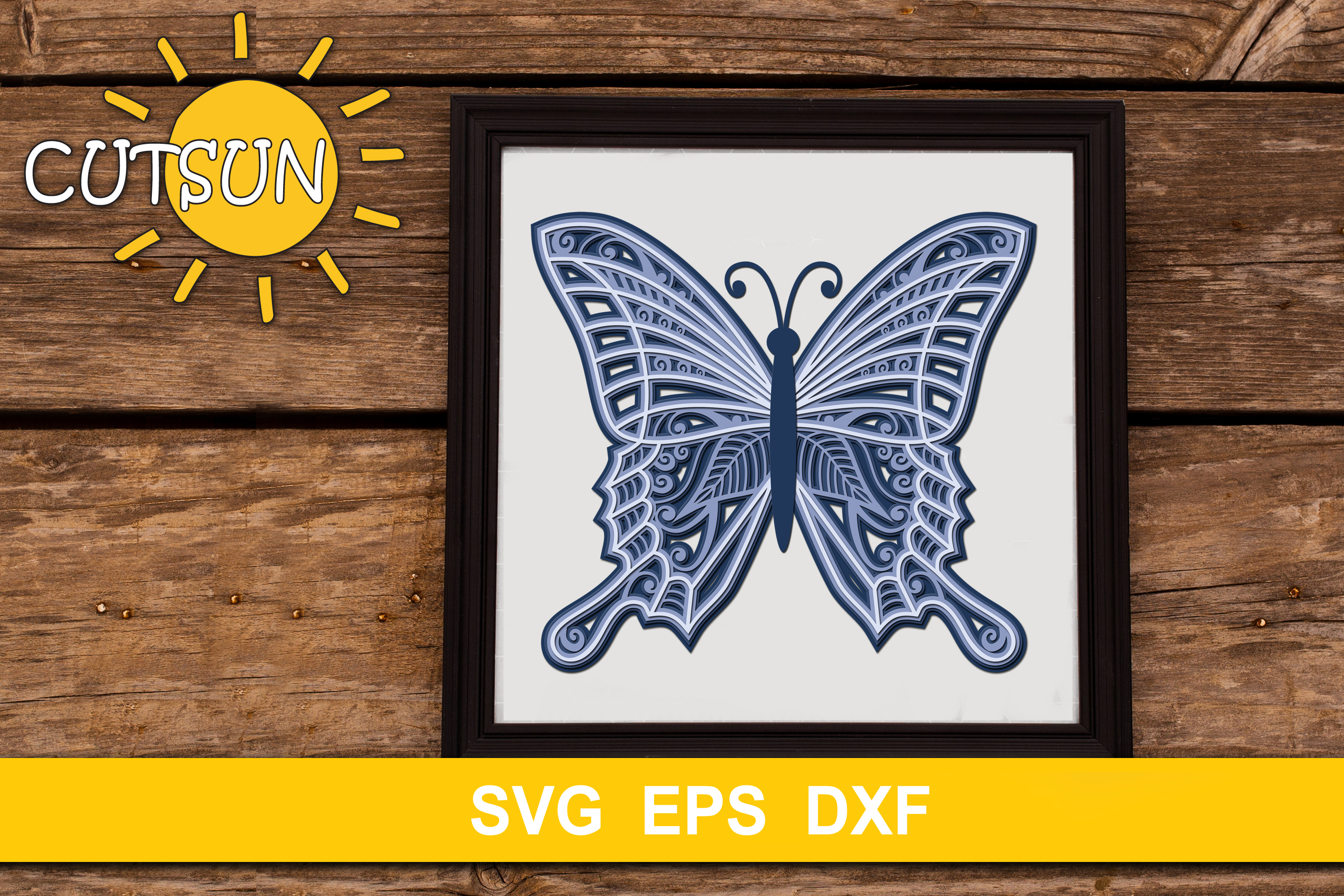 Download 3D Layered Mandala Butterfly cut file five layers (533626) | Cut Files | Design Bundles