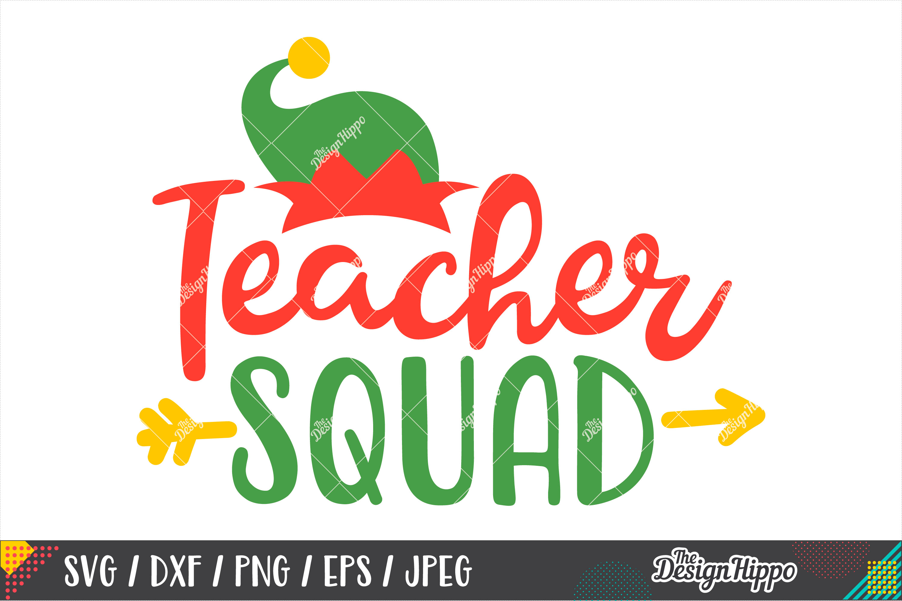 Download Christmas Teacher Squad SVG, Elf Hat SVG DXF PNG Cricut File