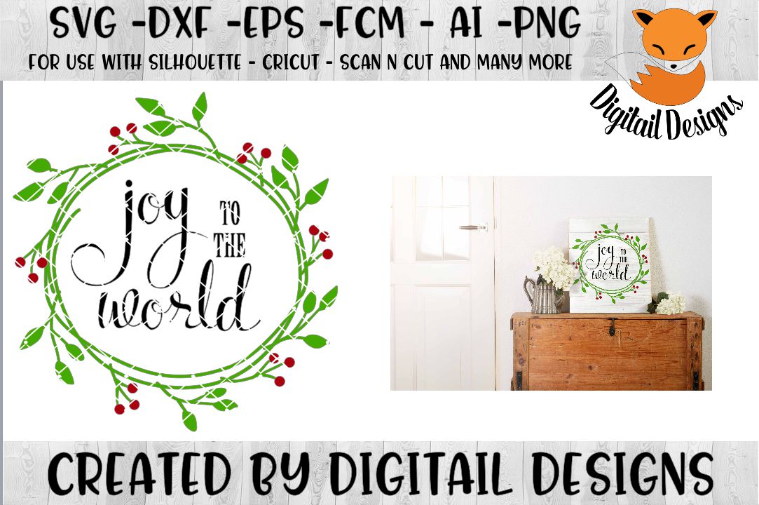 Joy To The World SVG for Silhouette, Cricut