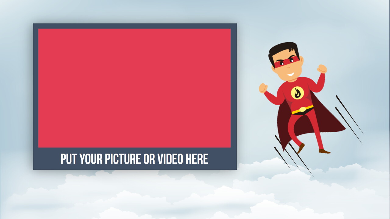 Male Superhero Cartoon PowerPoint Template