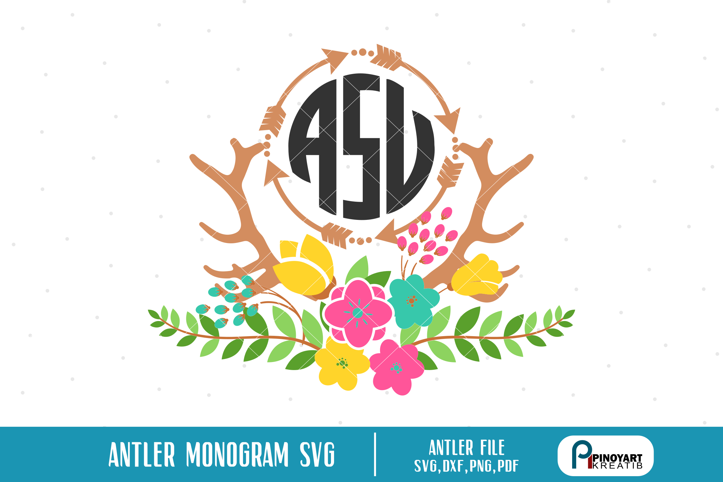Download antler svg,antler svg file,antler monogram,antler monogram (75444) | SVGs | Design Bundles