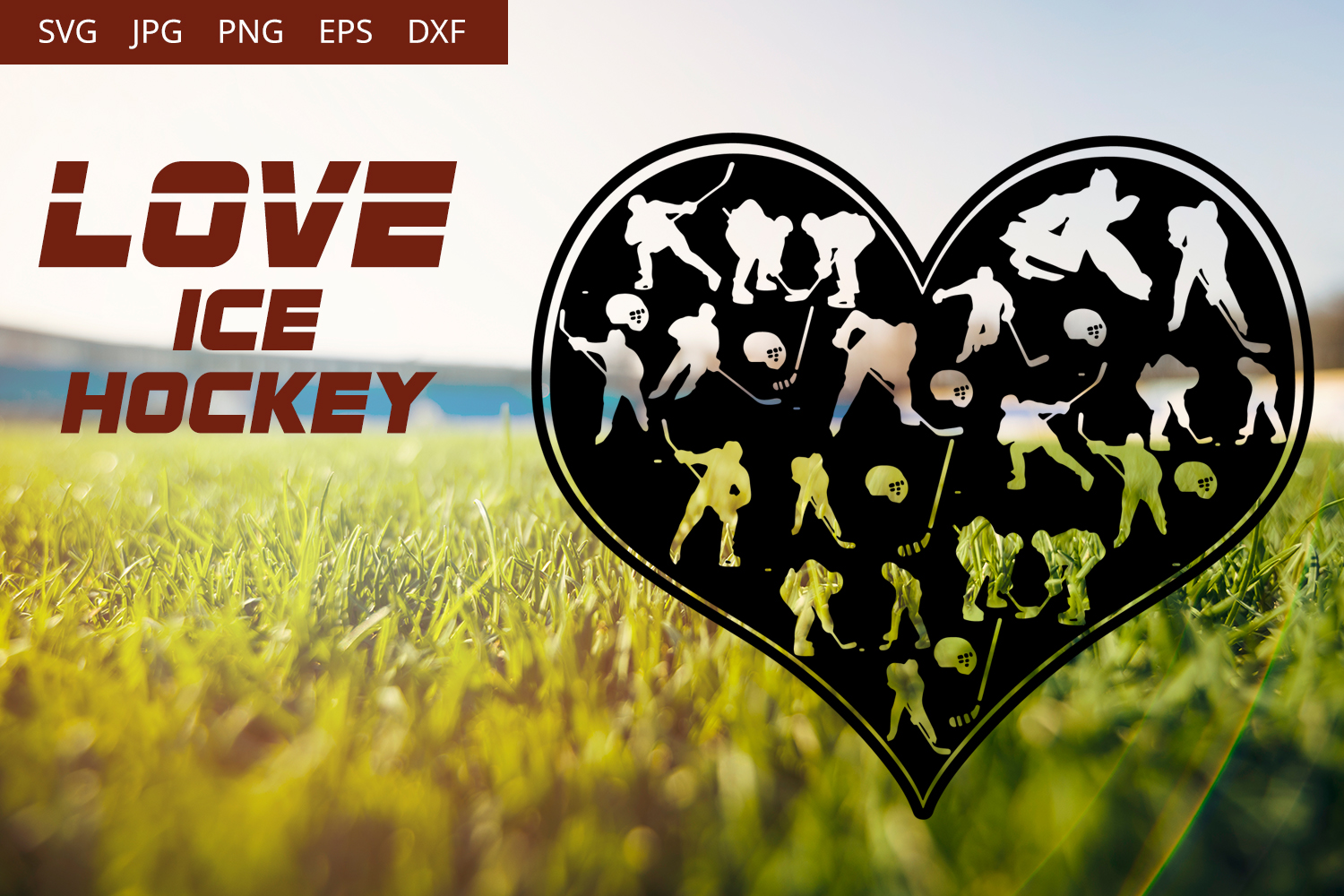 Love Ice Hockey SVG Vector