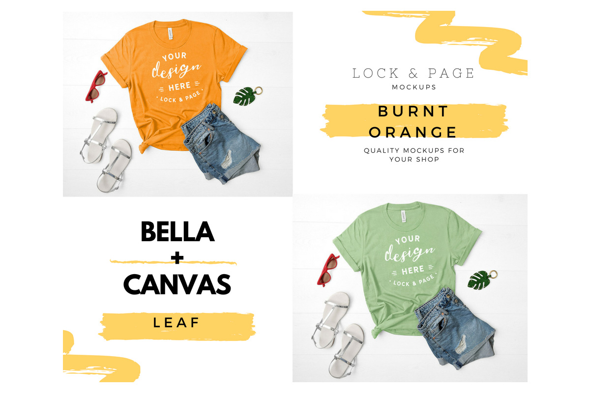 Download Mockup Bundle Bella Canvas 3001 T-Shirt Flat Lay Bundle ...