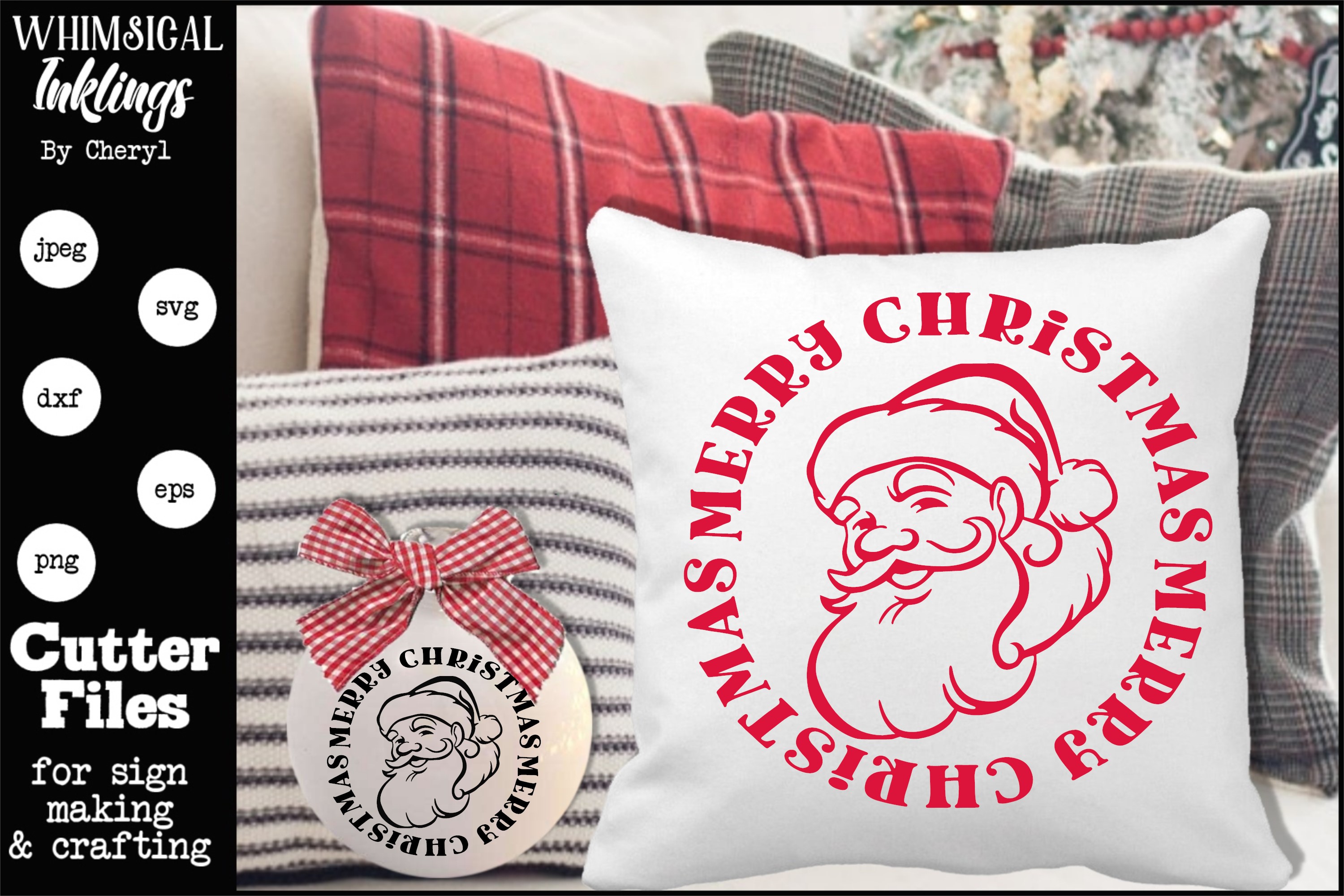 Download Merry Christmas Santa-Circle SVG