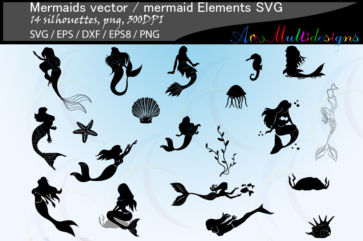 Mermaid Print And Cut Svg - Layered SVG Cut File