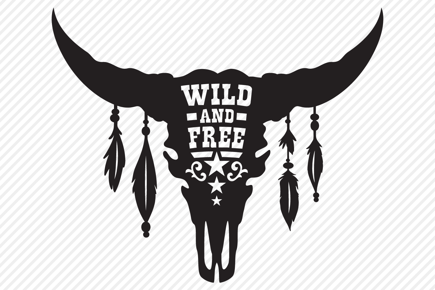 Wild And Free SVG, Cut File, Southern Cow Skull Shirt Design