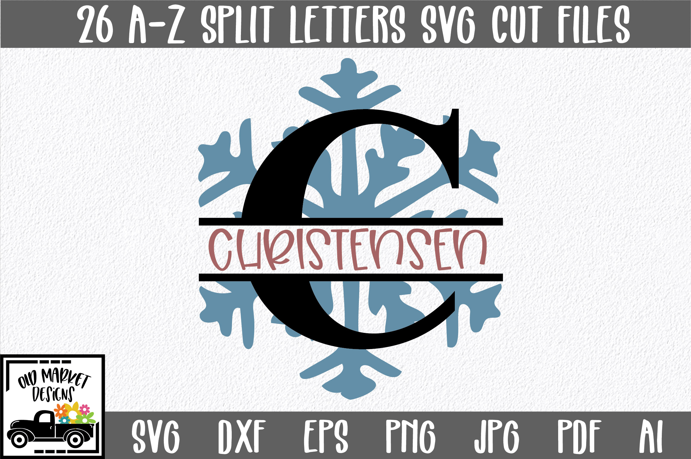 Download Christmas Split Letter A-Z SVG Cut Files