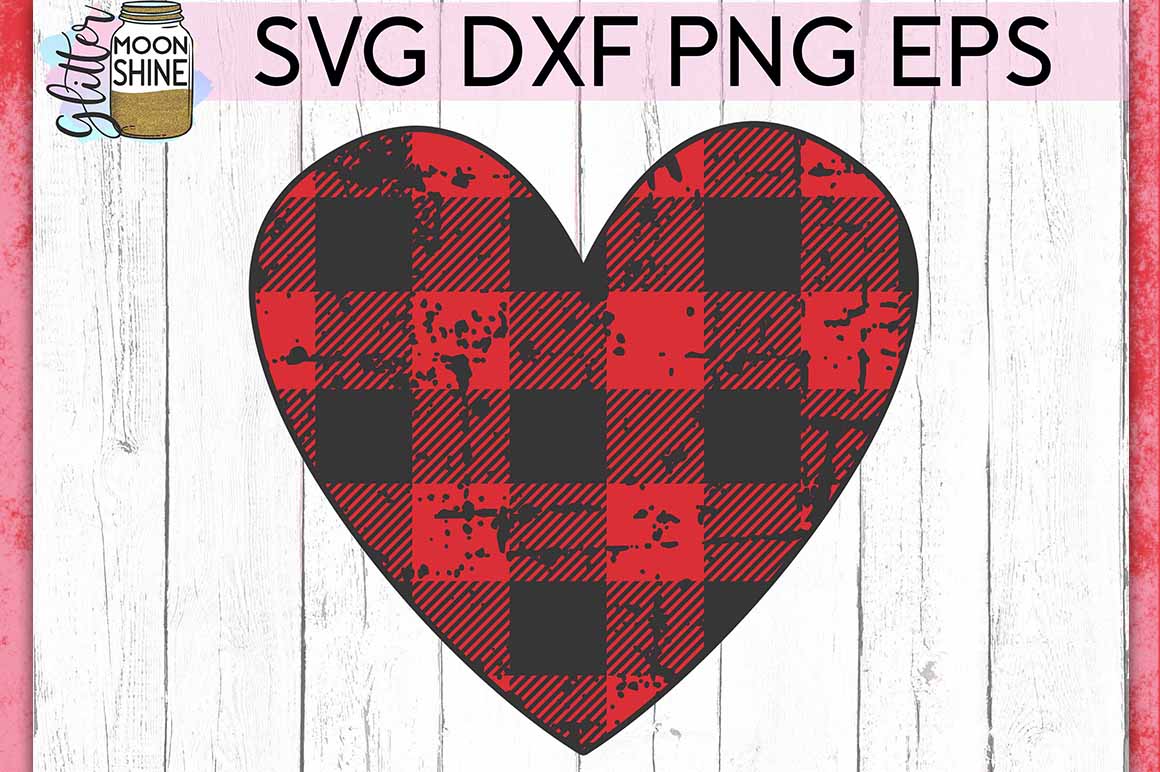 Download Distressed Buffalo Plaid Heart SVG DXF PNG EPS Cutting ...