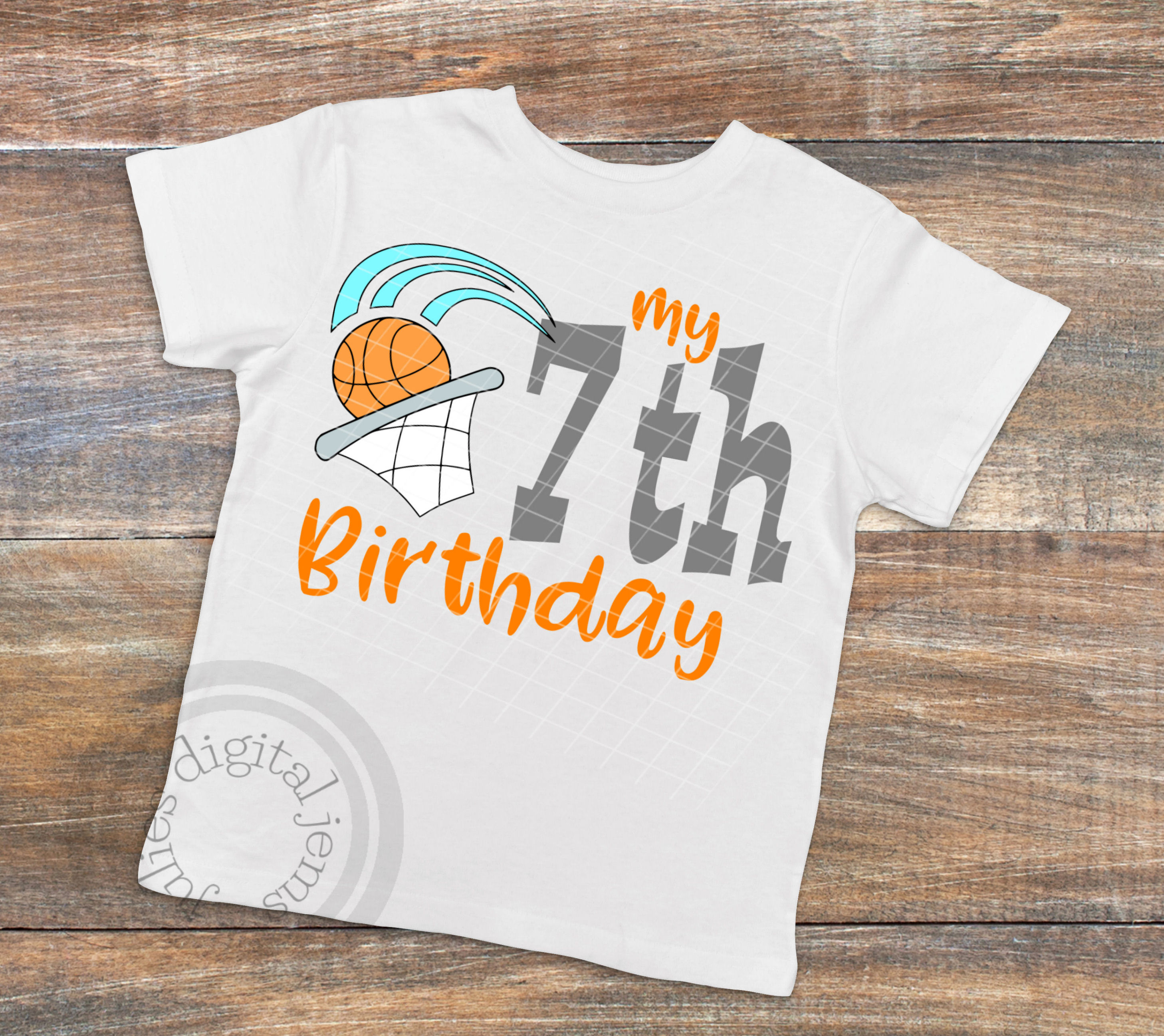 Download 7th Birthday shirt boy svg, Basketball Birthday svg (196117) | SVGs | Design Bundles