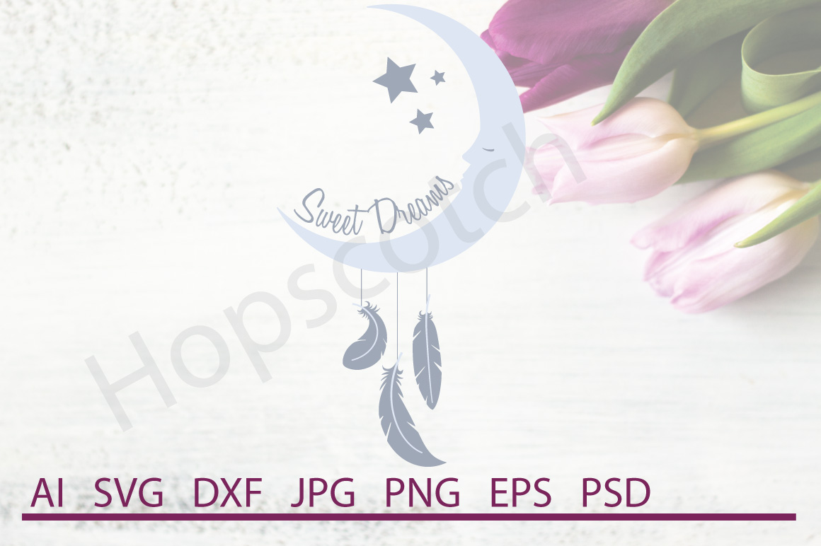 Download Sweet Dreams SVG, Moon SVG, DXF File, Cuttable File ...
