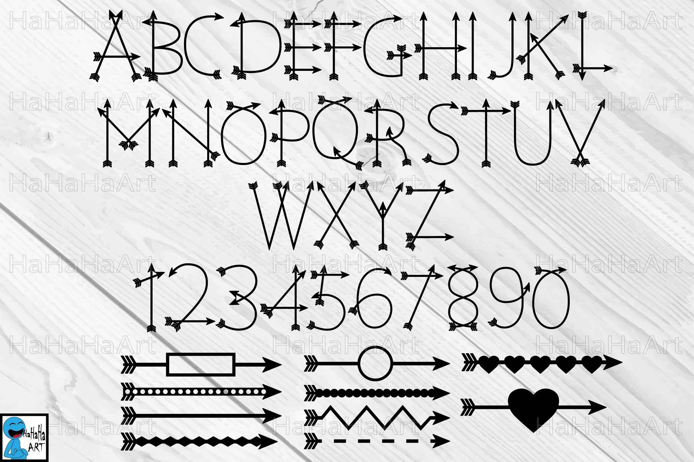 Arrow alphabet v1 clipart cutting files 26c 127873