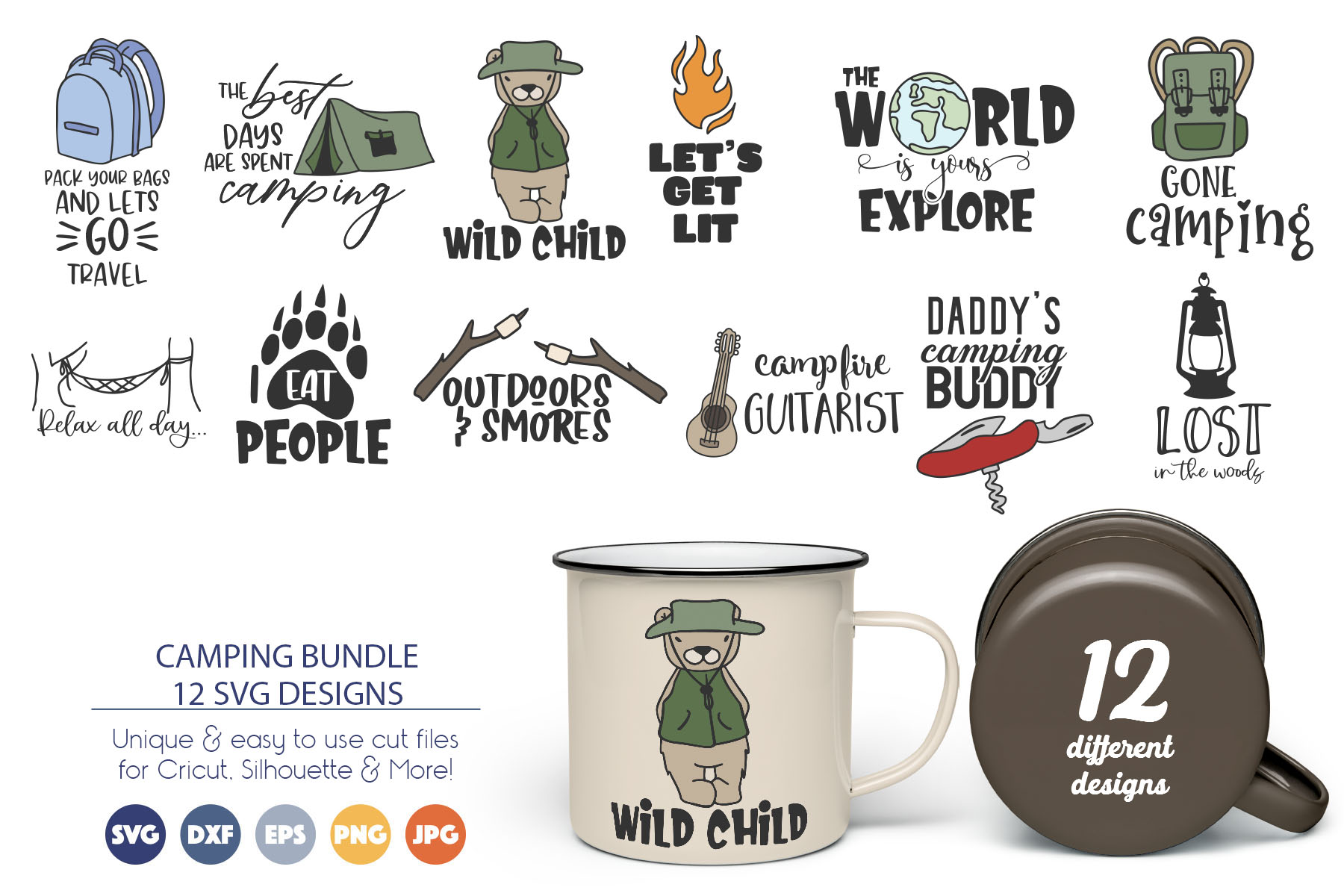 Download Camping SVG Bundle | Travel Bundle