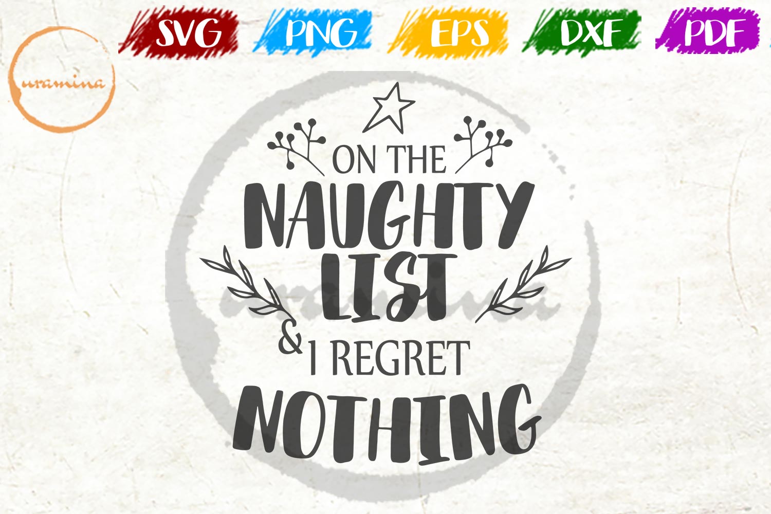 On The Naughty List Christmas SVG PDF PNG (167001) | SVGs | Design Bundles