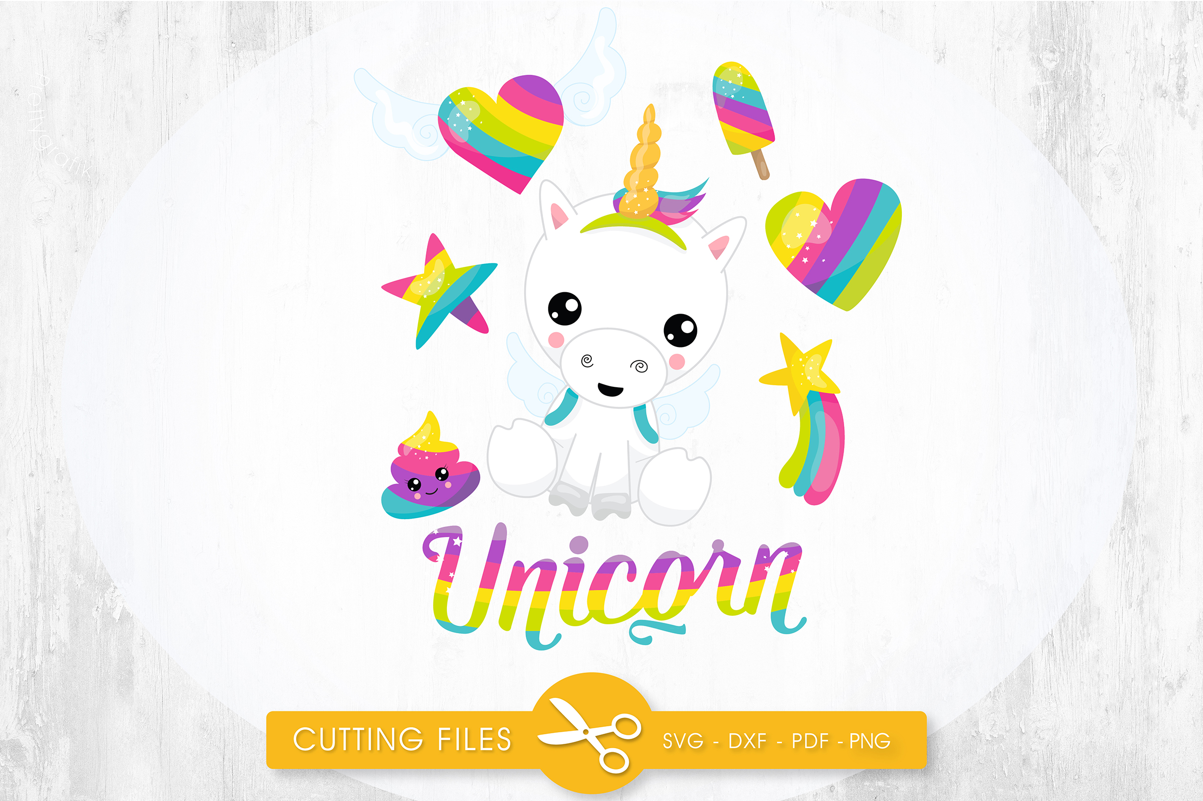 Magical Unicorn cutting files svg, dxf, pdf, eps included - cut files