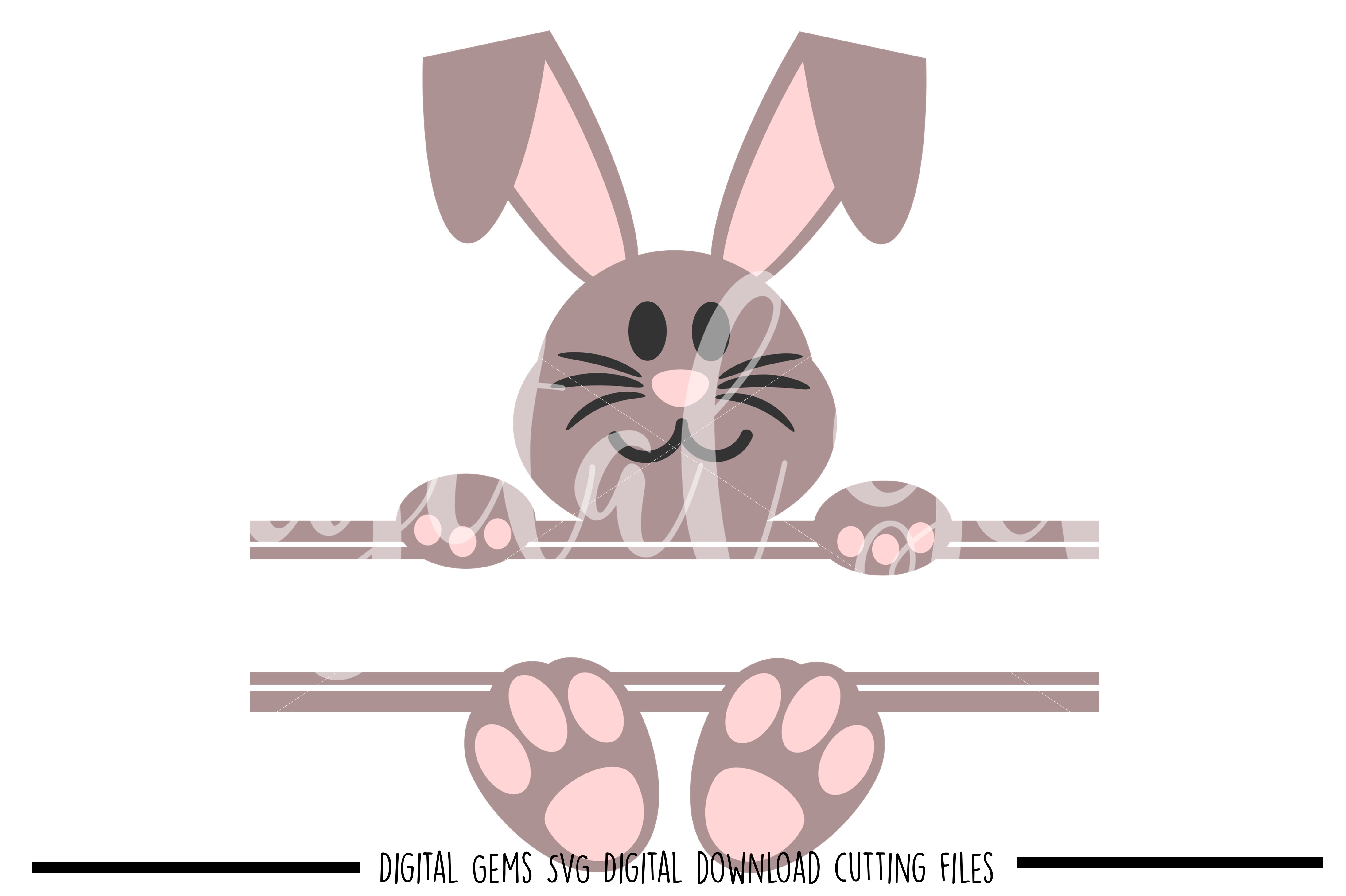 Rabbit Easter SVG / PNG / EPS / DXF Files example image 1.