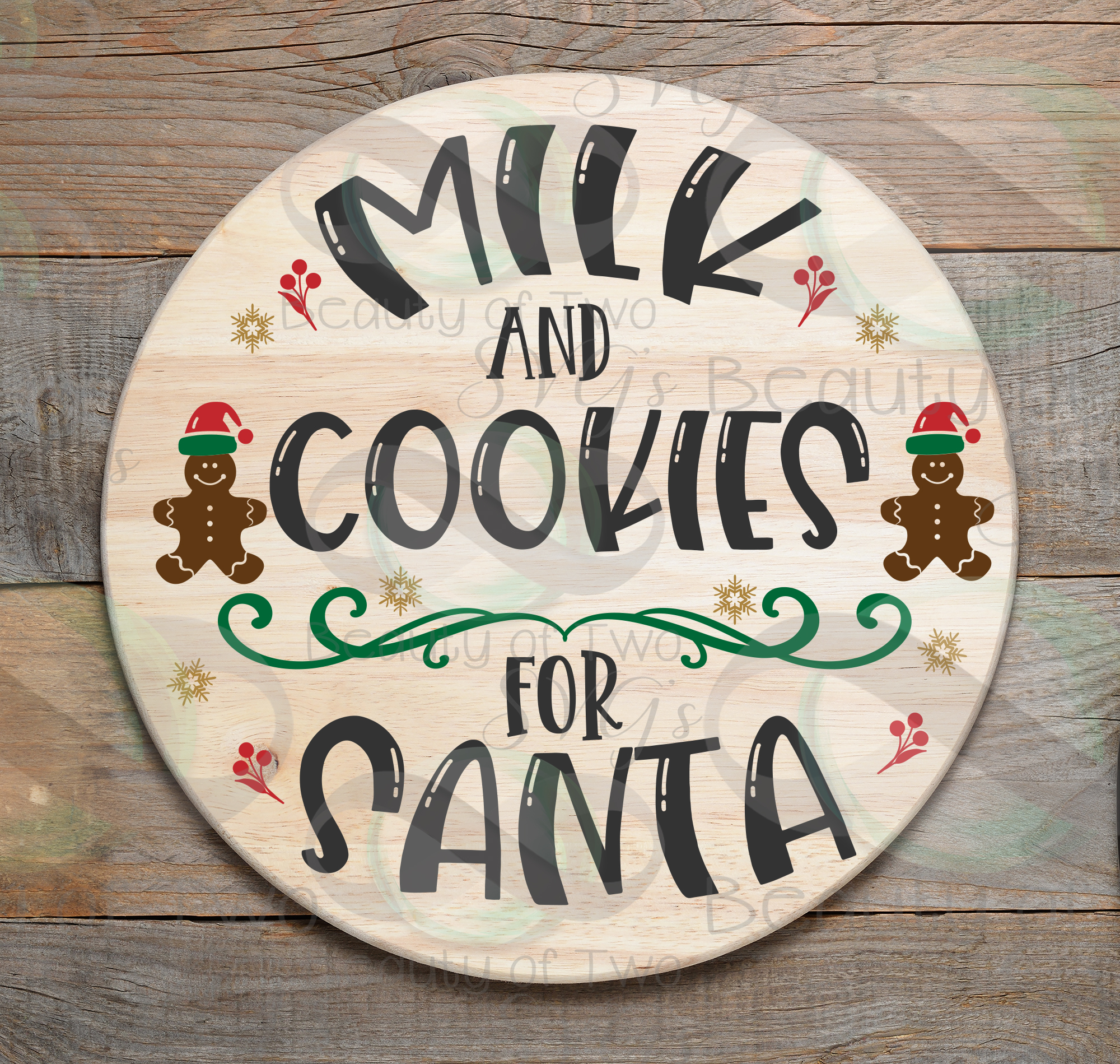 Download Milk & Cookies for Santa svg Christmas Eve Santa plate svg