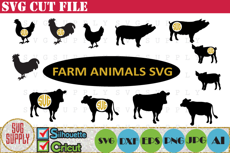 Download Farm Animals SVG Cut File