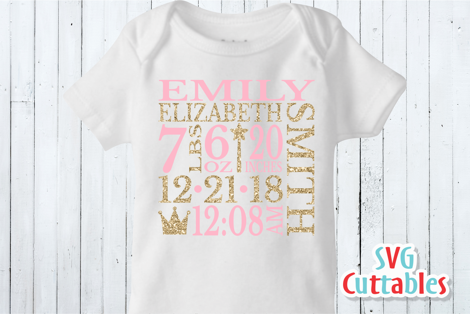 Baby Birth Announcement Template, SVG Cut File (101225 ...
