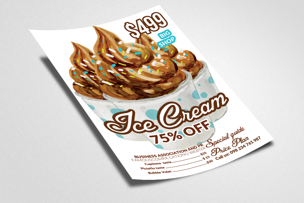 Download Ice Cream Discount Psd Flyer Template (53173) | Flyers ...