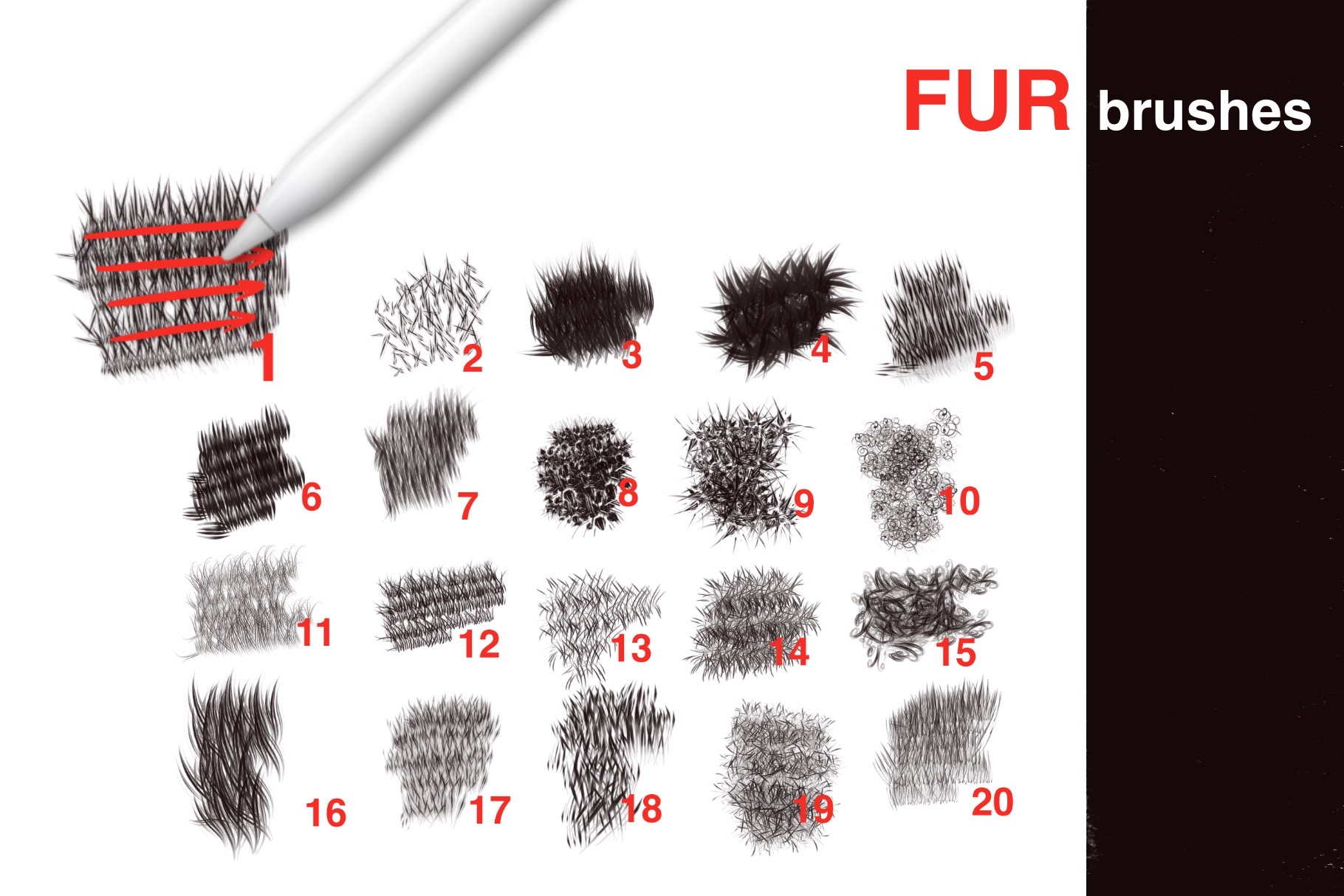 FUR BRUSHES FOR PROCREATE