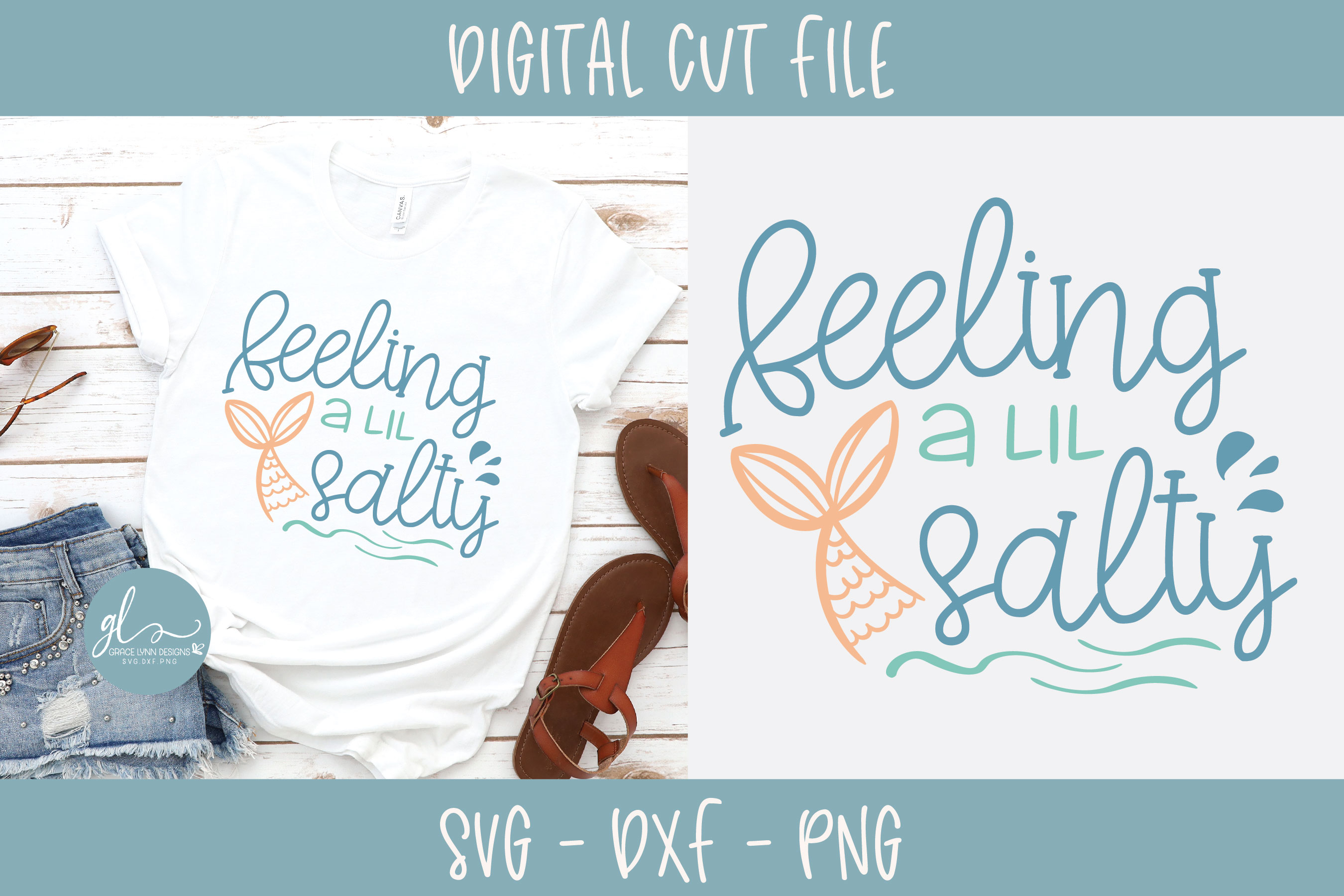 Feeling A Lil Salty - Beach SVG Cut File (268777) | SVGs | Design Bundles