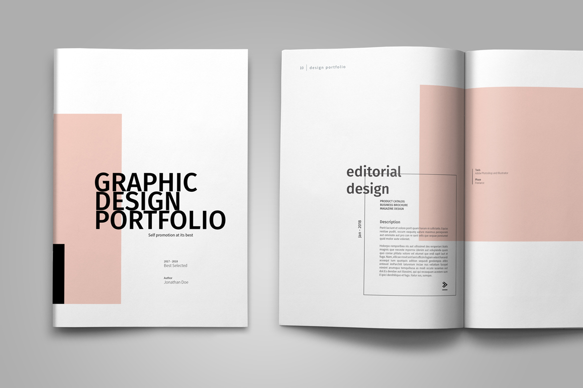 Graphic Design Portfolio Template (82436) | Brochures | Design Bundles