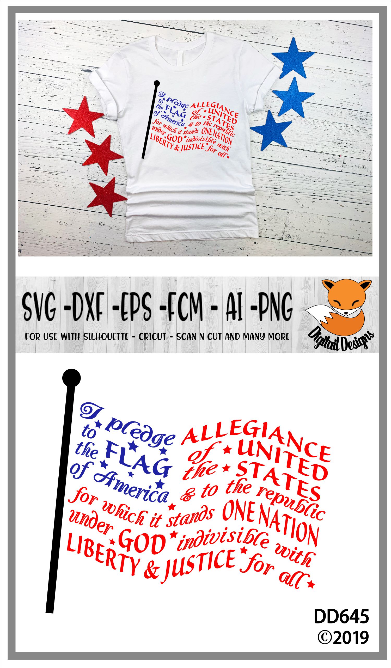 Download Pledge of Allegiance Flag Word Art SVG - (88433) | Cut ...