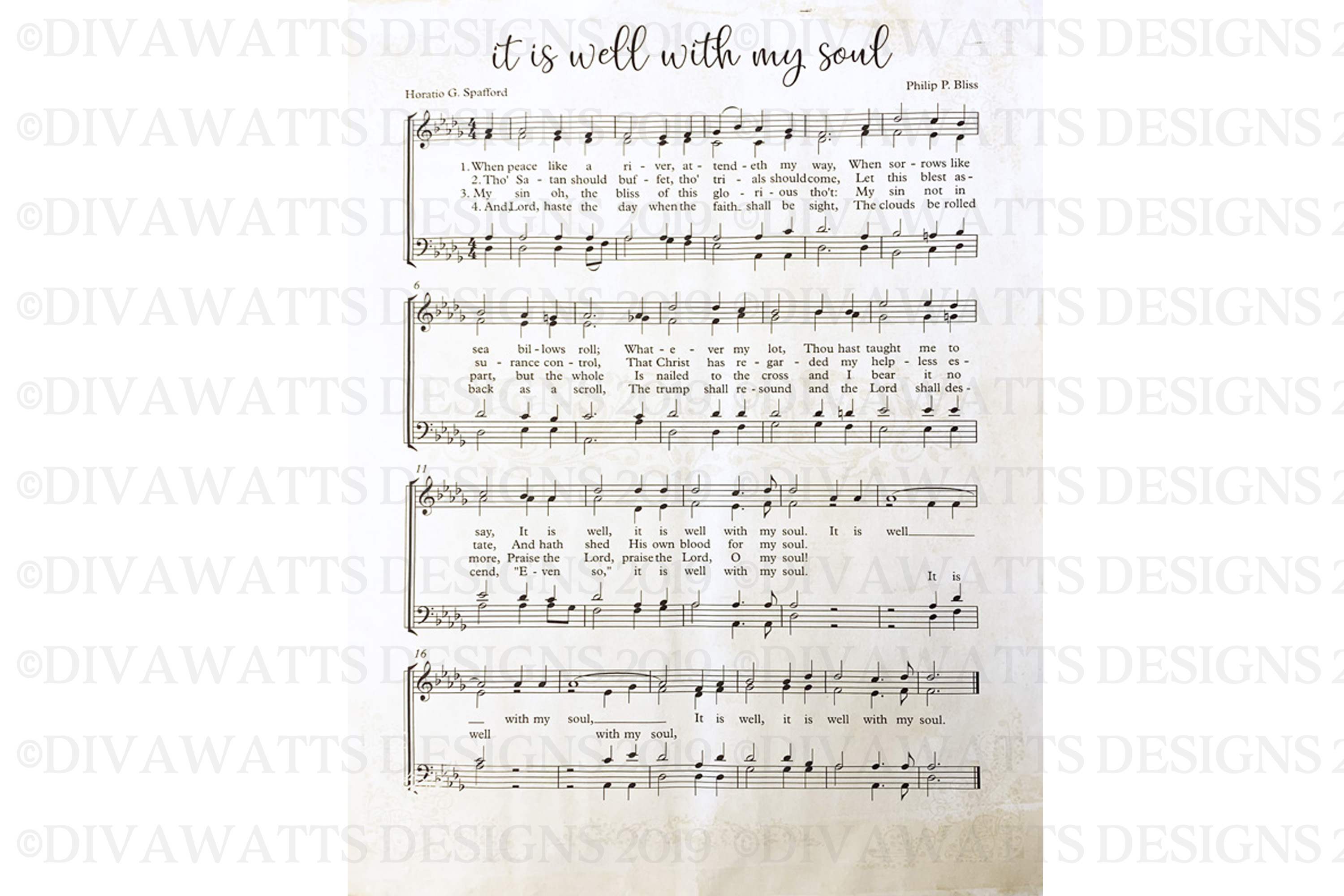 Printable - Set of 3 Christian Hymn Sheet Music Songs Art