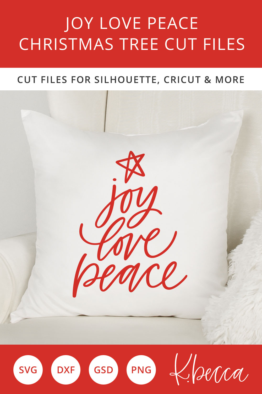 Joy Love Peace Christmas Tree SVG Cut Files