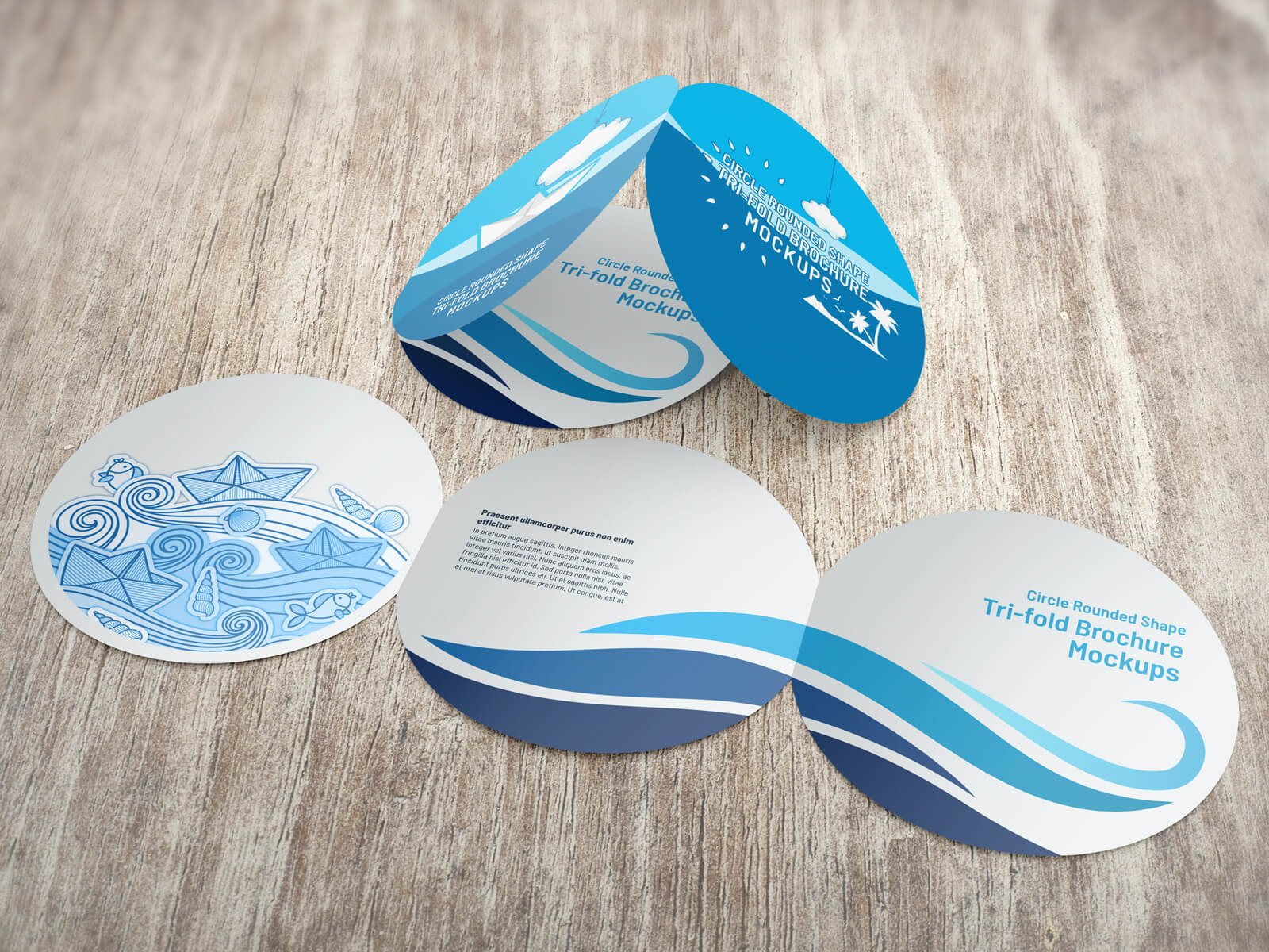 Circle Rounded Shape Brochure Mockups (99332) Mock Ups