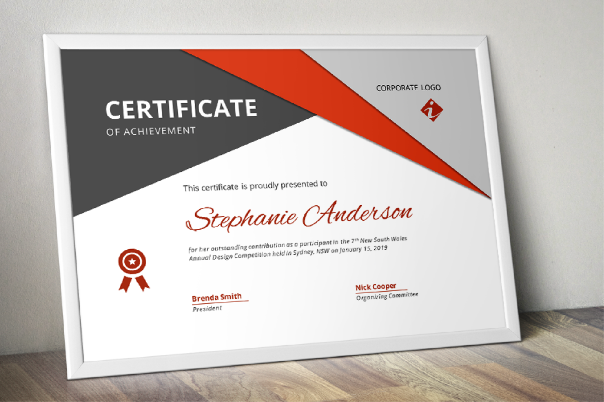 Triangles Modern Word Event Certificate Template