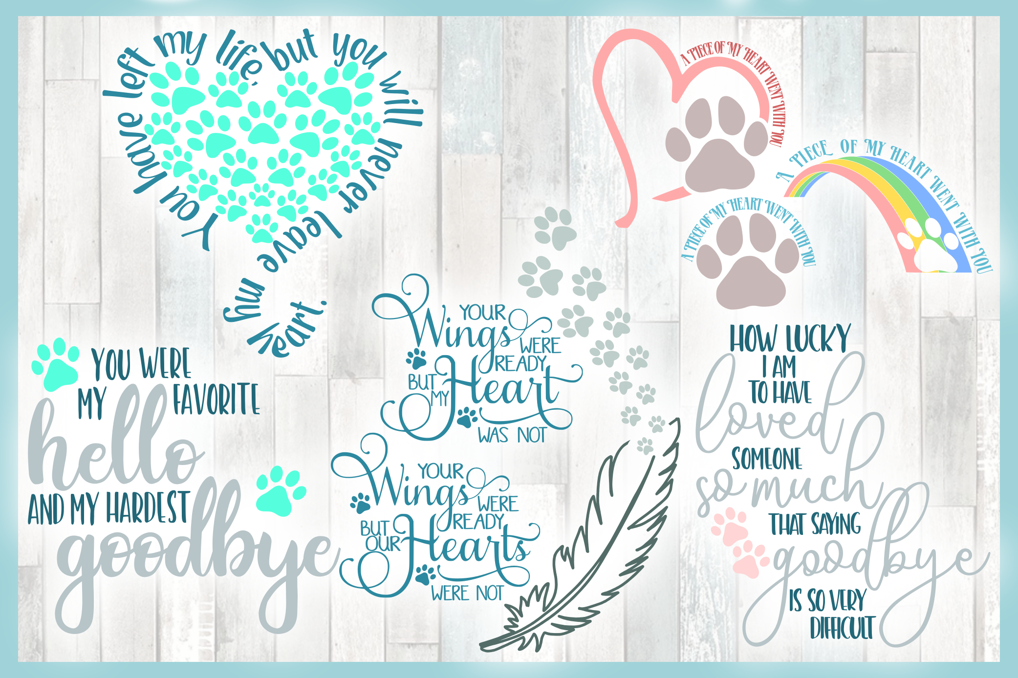 Download Pet Memorial Quote Bundle Svg Dxf Eps Png Pdf Files