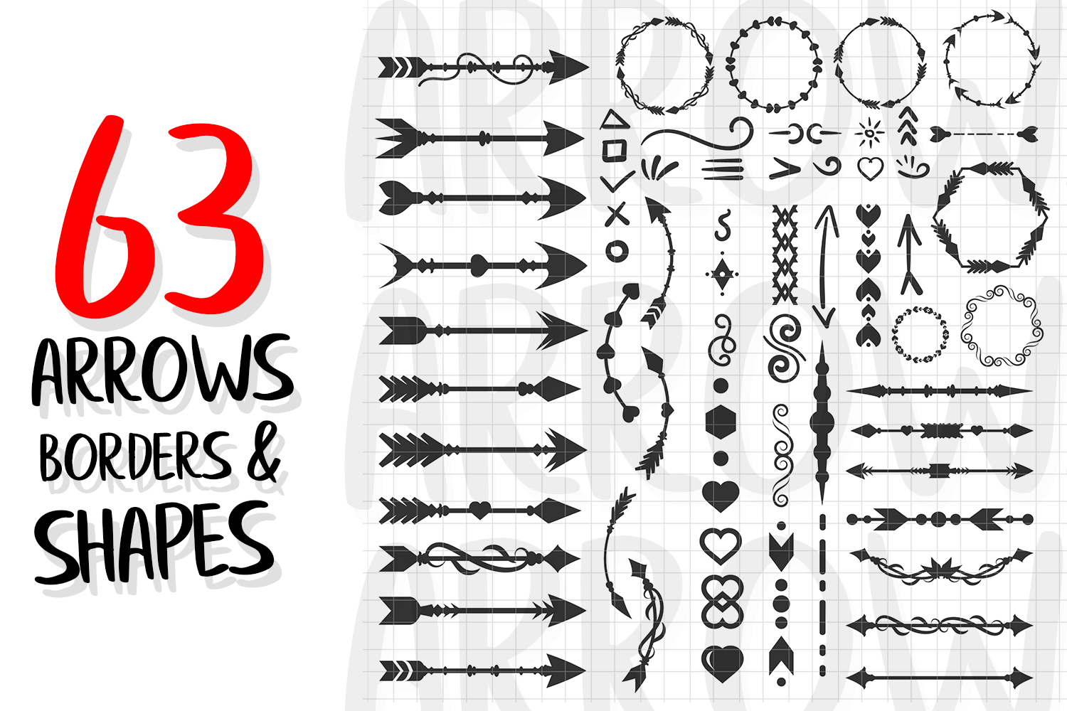 Download Arrows, Borders, Dividers and Shapes, SVG Pack Vector