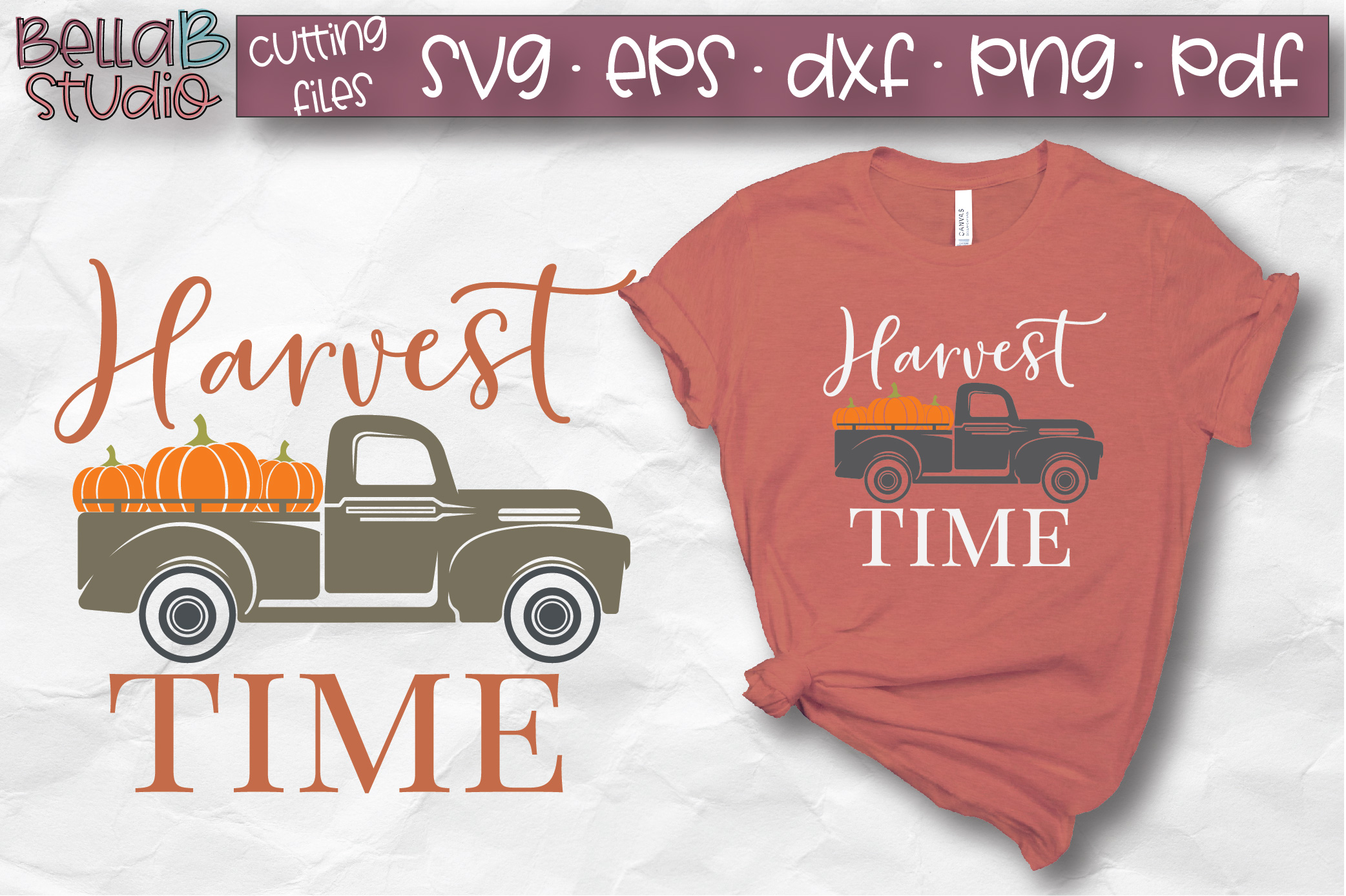 Download Harvest Time SVG, Vintage Truck, Fall Shirt SVG, Autumn SVG