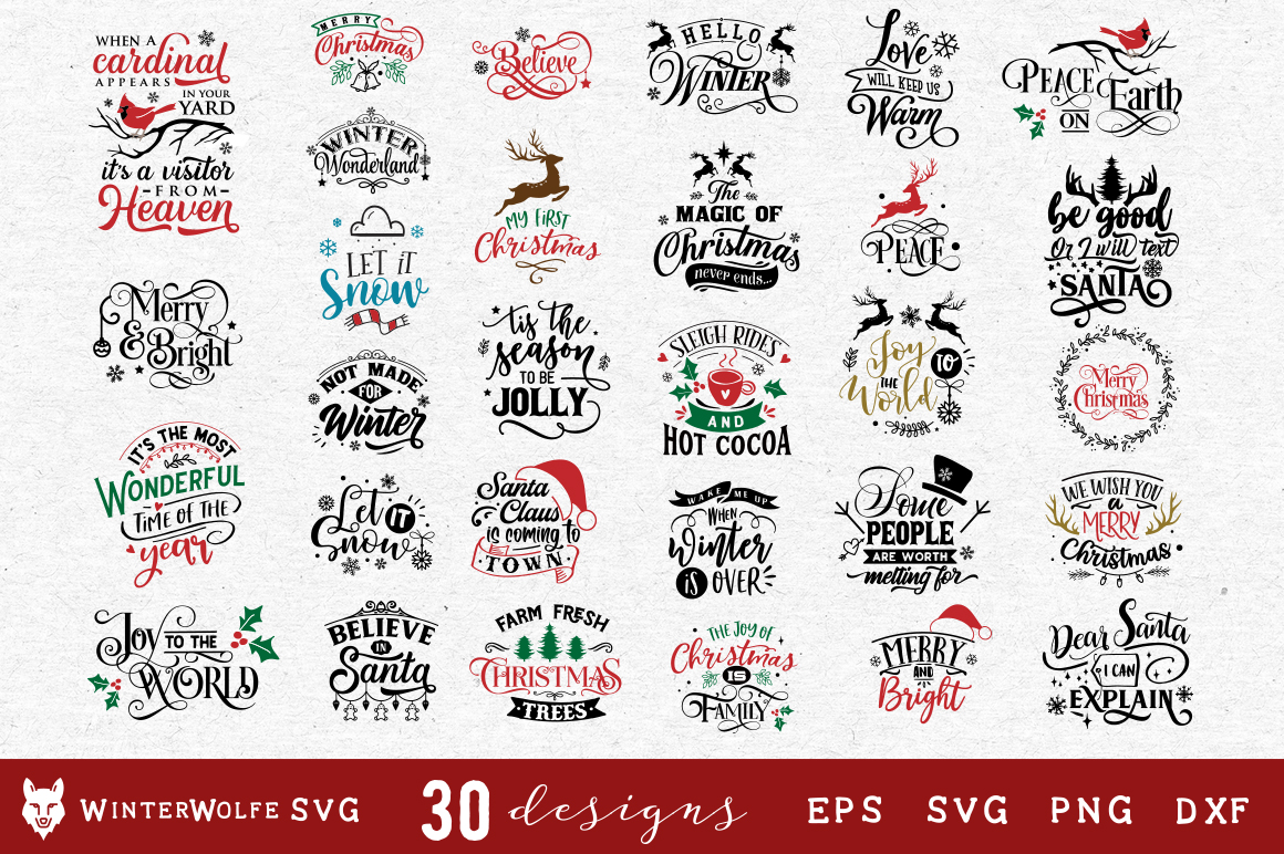 Download Winter Bundle 30 designs SVG EPS DXF PNG