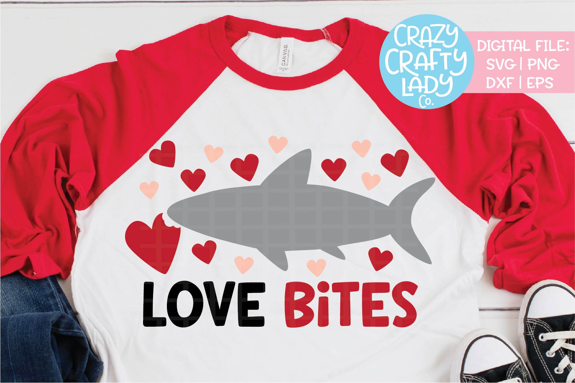 Download Valentine's Day Shark SVG DXF EPS PNG Cut File