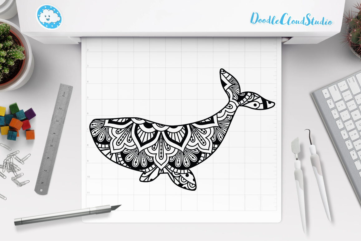 Download Whale Mandala SVG Cut Files, Whale Mandala Clipart.