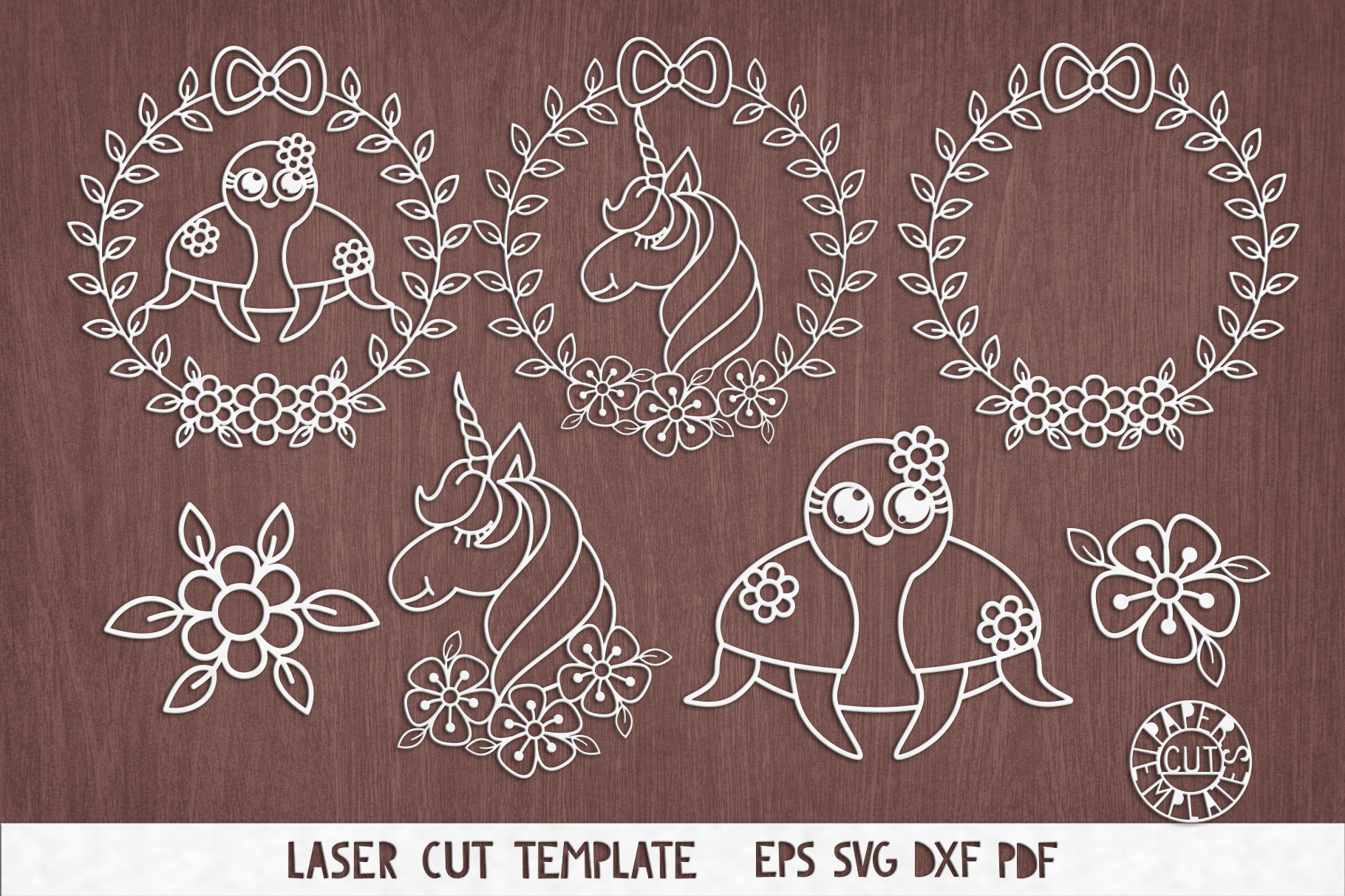 Download Unicorn Turtle Svg Cut File Template For Laser Cutting