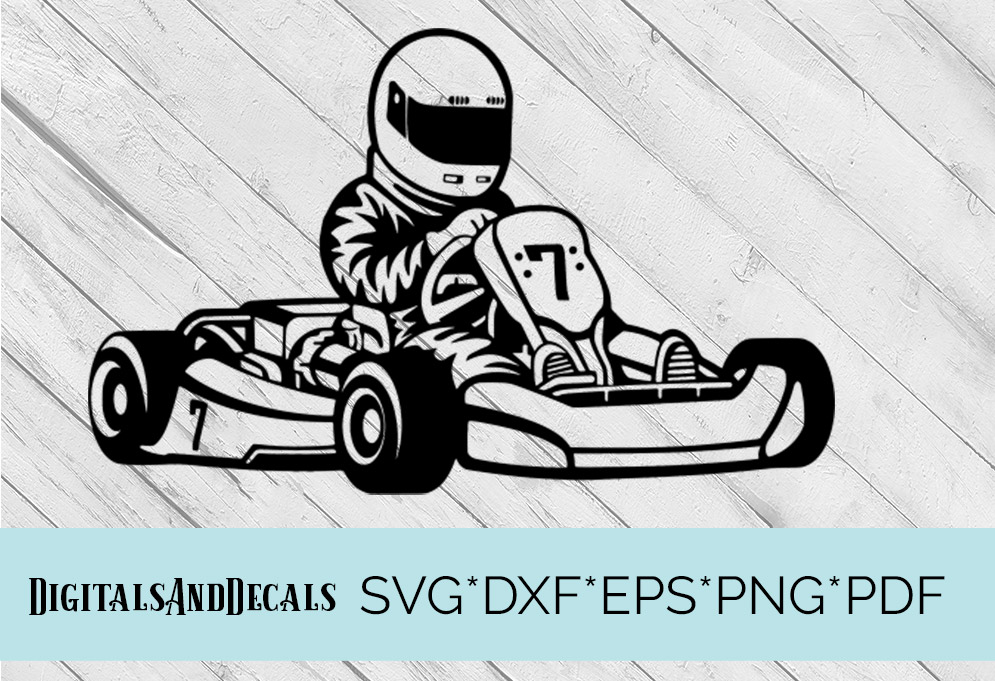 Download Go Karting SVG Cutting File (58364) | SVGs | Design Bundles