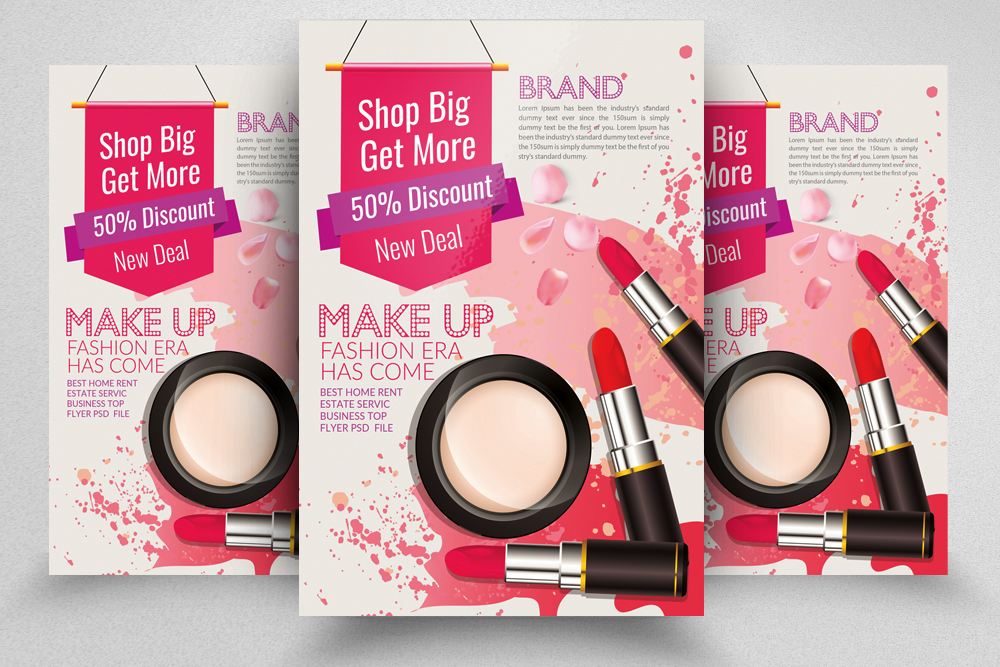 Make Up Cosmetic Discount Flyer (306169) Flyers Design Bundles