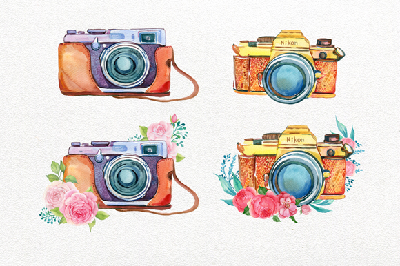 Download VINTAGE CAMERA WATERCOLOR