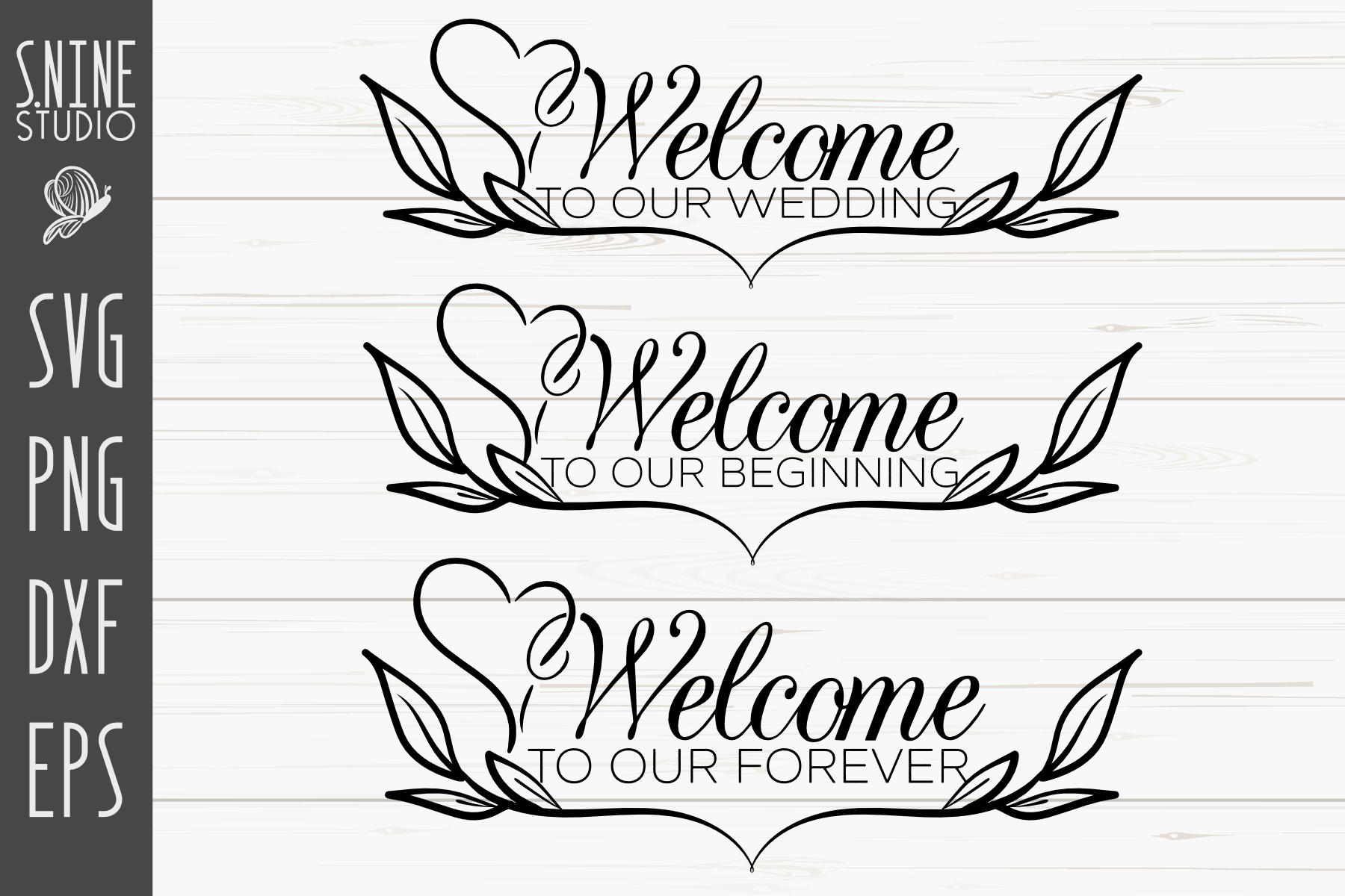 Welcome to Our Wedding Sign SVG Cut File Bundle (161873)  SVGs